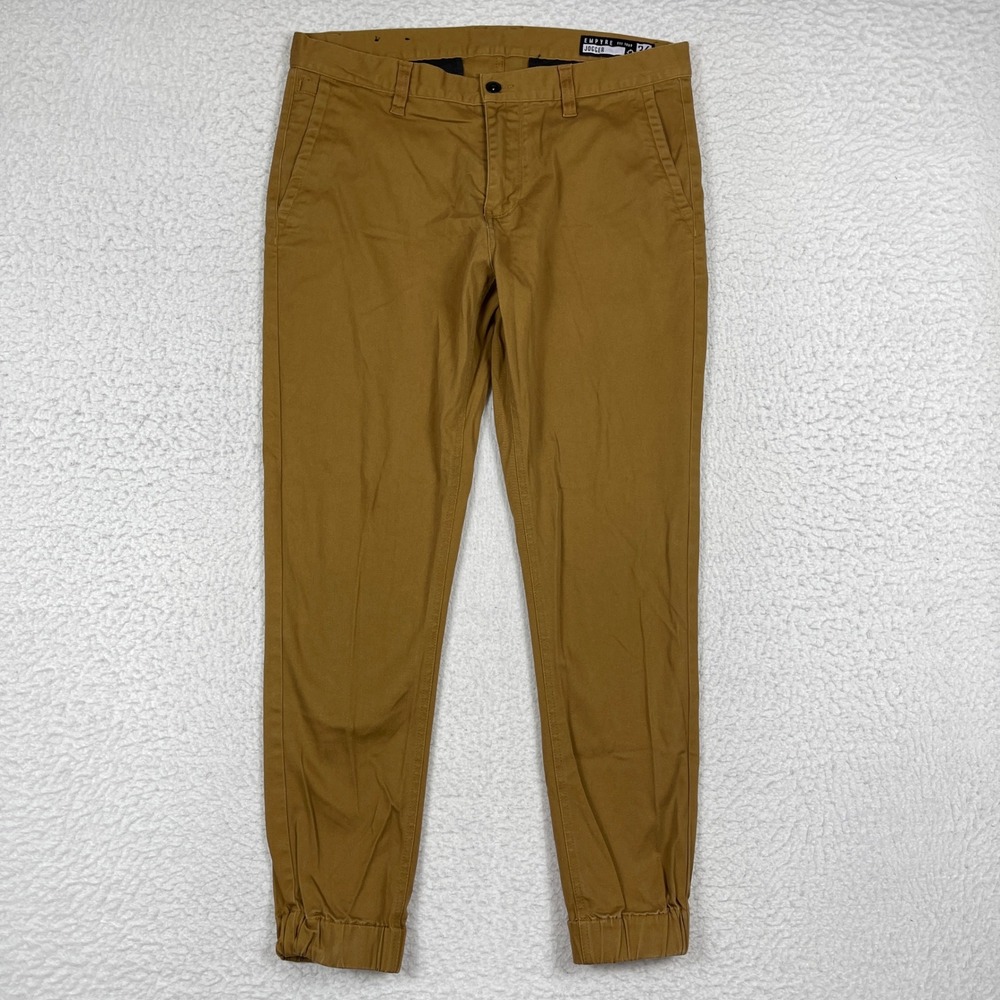 Empyre Jogger Pants Mens 34 Brown Twill Elastic Cuff Skate Modern Streetwear
